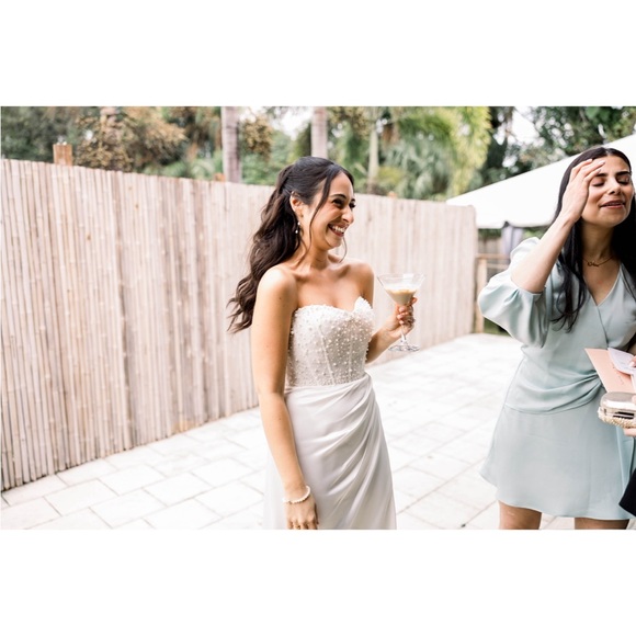 Watters Tilly Strapless Corset Front-Slit Wedding Gown - Picture 2 of 10